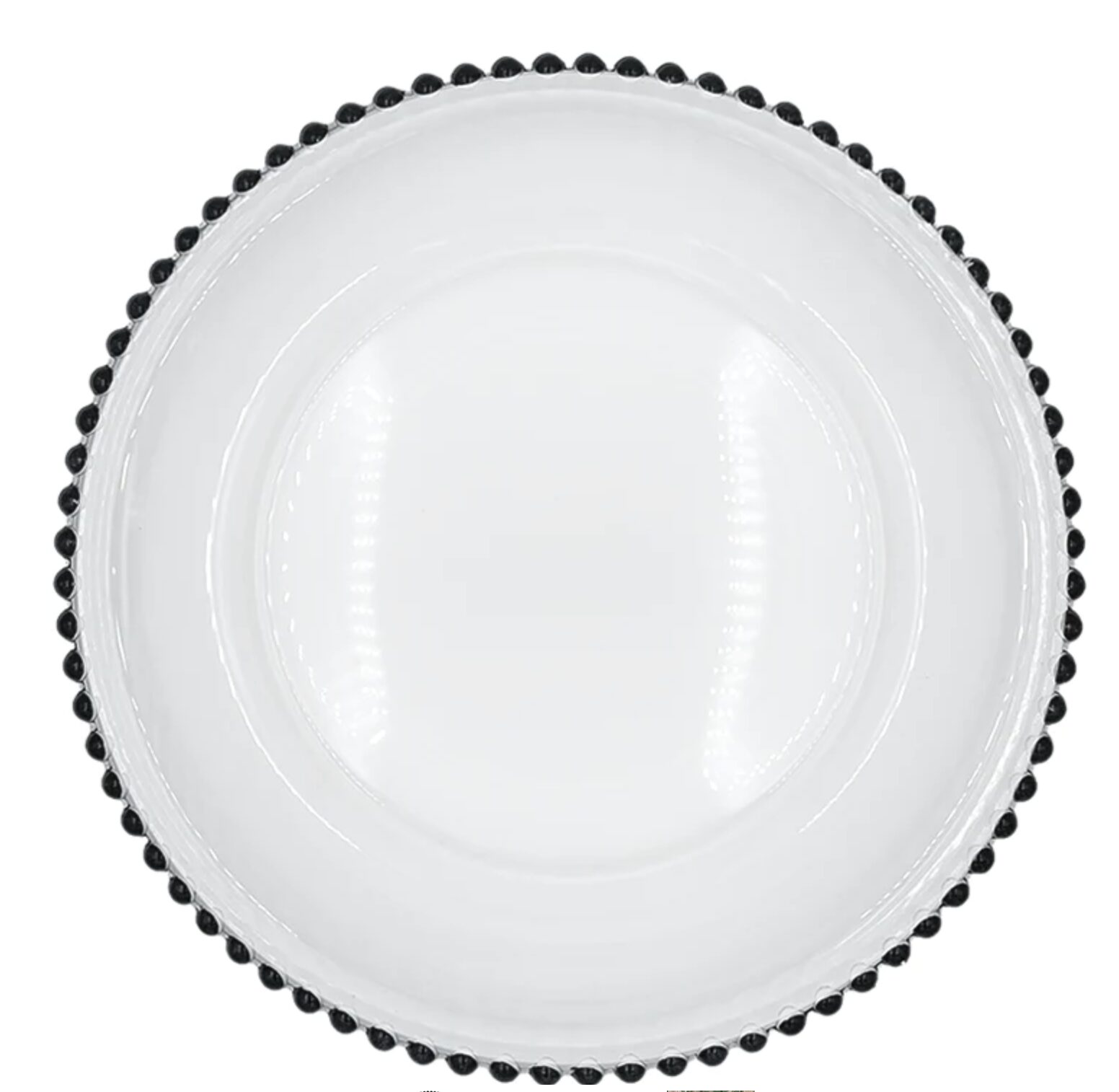 Crystal & Onyx charger plate for wedding hire