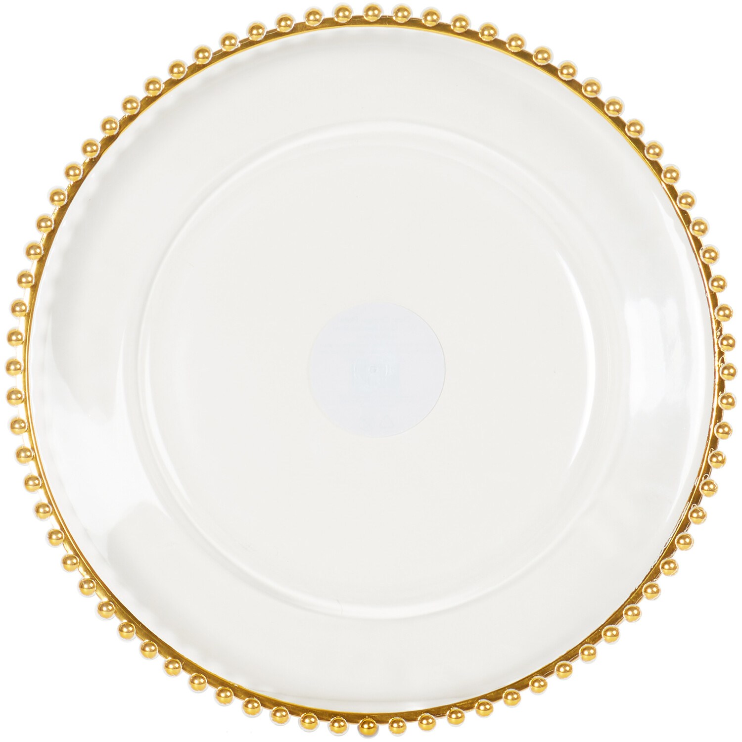 Gold Beaded charger plate for wedding hire